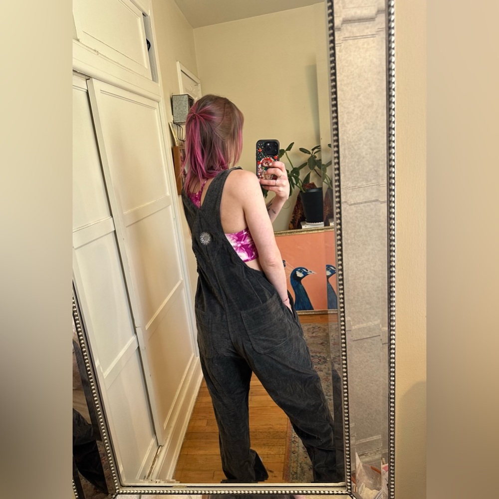 Vintage? Velvet Bellagio Overalls with embroidery Large